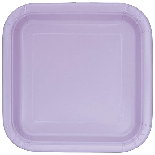 Unique , 31366/U 9" Square Dinner Plates | Lavender Color Theme | 14ct