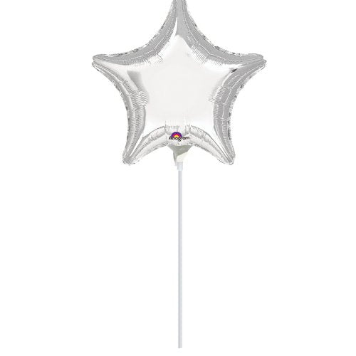 Amscan Metallic Silver Star Foil Balloons 9"/23cm D05