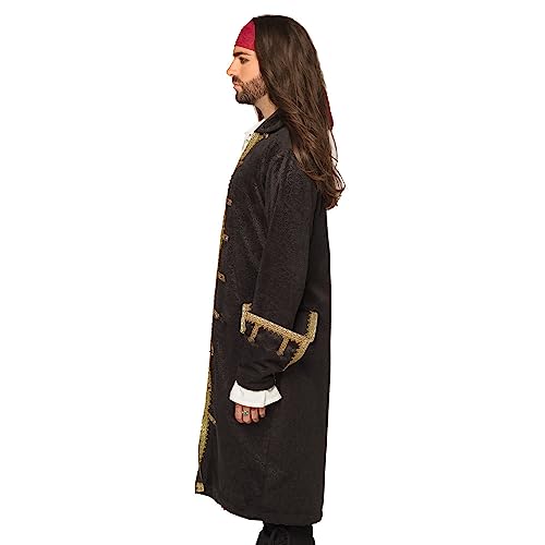 Boland Pirate Jacket Black-Gold Mens Fancy Dress Costume Pirate Captain