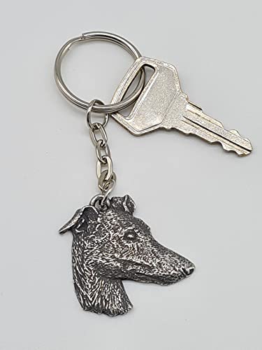 Pewter Greyhound Dog Keyring