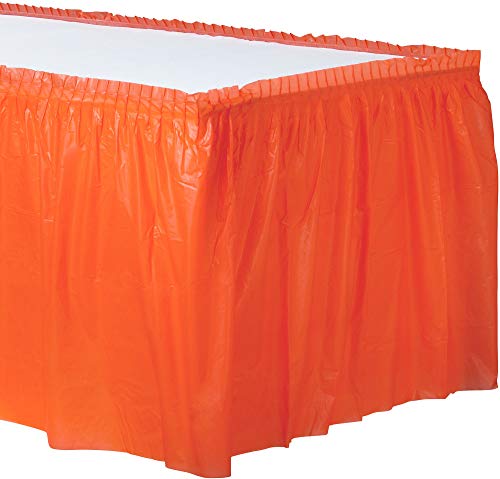 Amscan Orange Plastic Table Skirt - 1 Pc