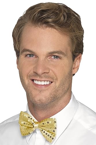 Smiffy's Sequin Bow Tie, Gold
