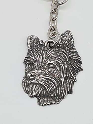 Pewter Yorkie Dog Keyring