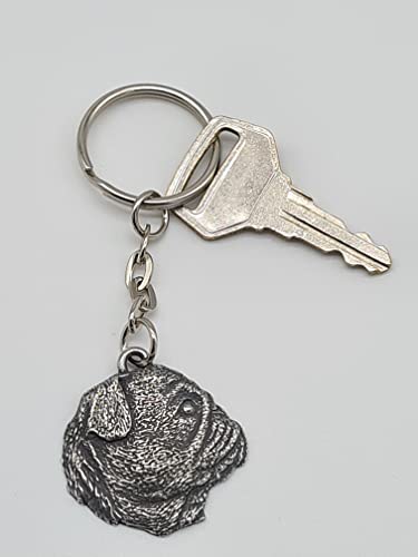 Pewter PUG Dog Keyring