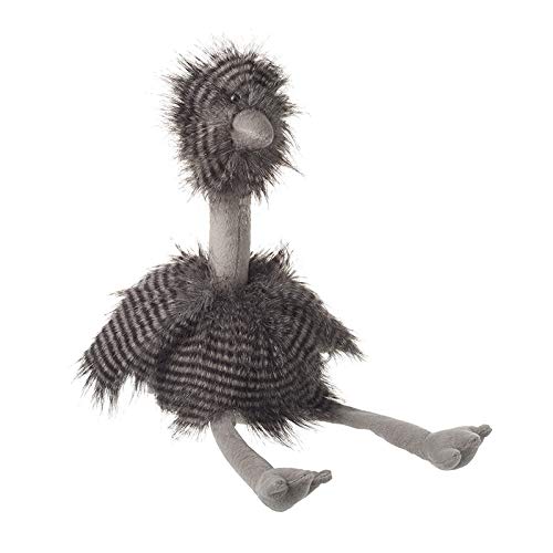 Large Grey Ostrich Luxury Bird Door Stop with Faux Fur and Plush Legs Home Accessory