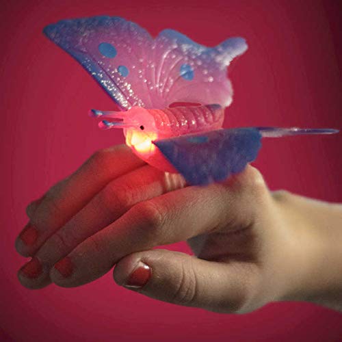 Tobar Sparkly and Flashing Butterfly Ring, Red