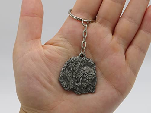 Pewter Labradoodle Dog Keyring