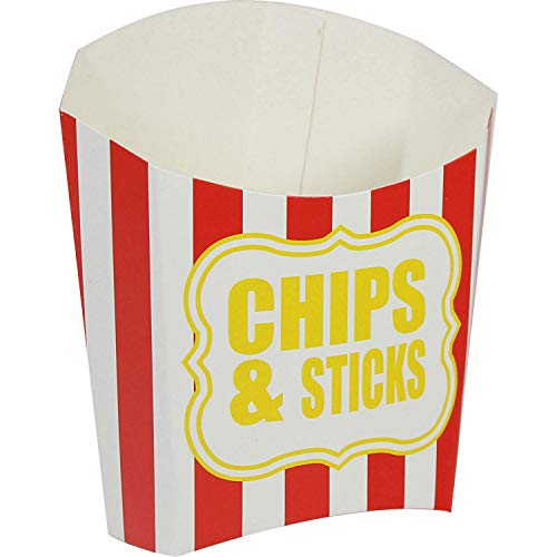 Amscan Red and Stripe Fries Party Container-1 Pc