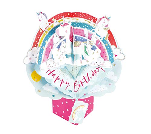 Birthday Unicorns Pop-Up Greeting Card Original Second Nature 3D Pop Up Cards