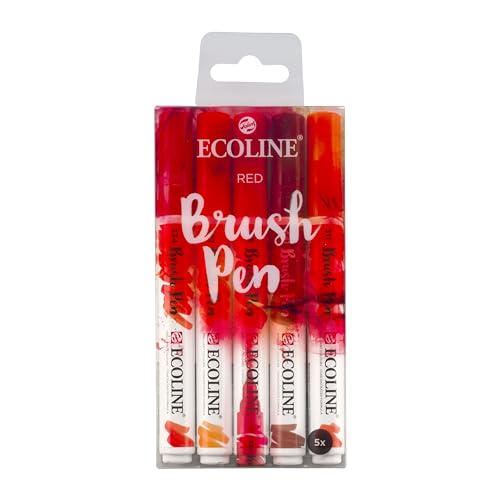 Talens Ecoline 5 brush pens "Red"