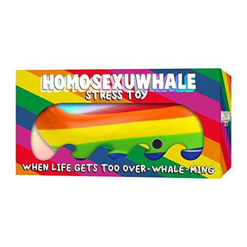 Gift Republic Rainbow Homosexuwhale Stress Toy - for When Life Gets Too Over Whale-ming. Hand Stress Toy-Squeezable Stress Toy