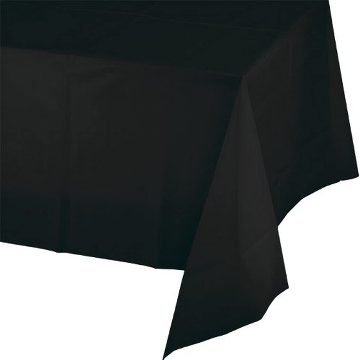 Creative Party Black Rectangular Plastic Tablecover Bermuda Blue