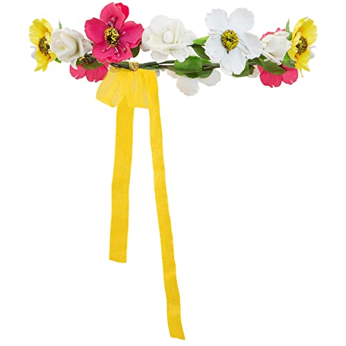 Widmann Hippie Flower Wreath With Ribbon