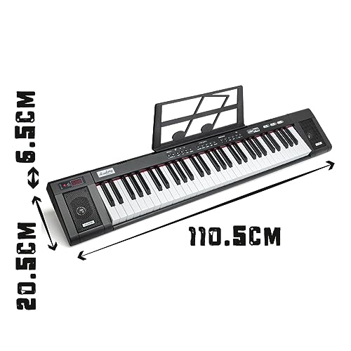 Toyrific Academy of Music Keyboard, 61 Key Digital Display Electric Piano, Music Keyboard Instrument for Beginners and Learners, With Music Stand