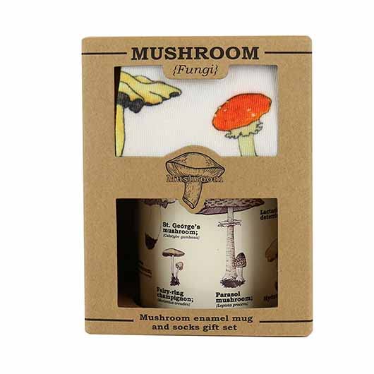 Gift Republic Mushroom Enamel Mug and Socks Set