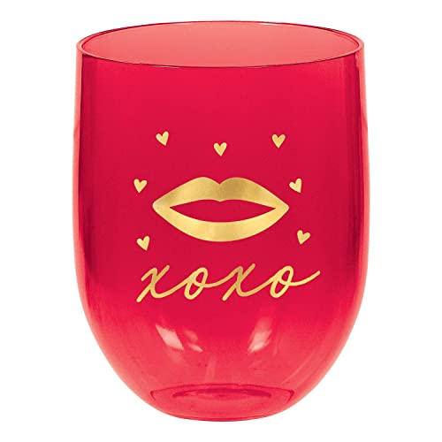Amscan Valentines Lips Wine Tumbler (Pack of 3)