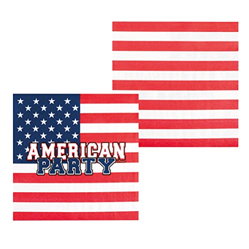 Boland - Party Napkins American Party 20 Pieces 33 x 33 cm, Table Decoration 100% Paper