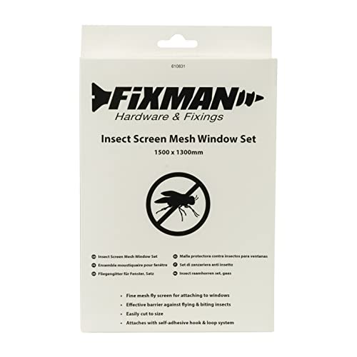 Fixman Insect Screen Mesh Window Set, White, 1500 x 1300 mm