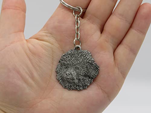 Pewter Bichon Frise Dog Keyring