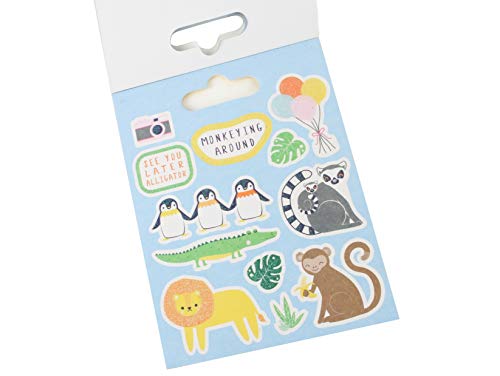 Dovecraft Book-Zoo-96 Stickers-Glitter Designs-for Crafts, Stationery, Journaling, Paper, Multicolour, One Size