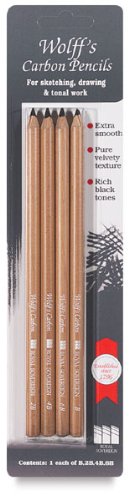Wolff's Carbon Pencil Set, Black, 4 Count (Pack of 1)