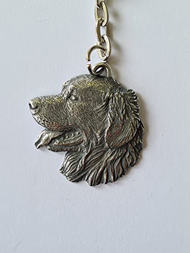 Pewter Golden Retriever Dog Keyring