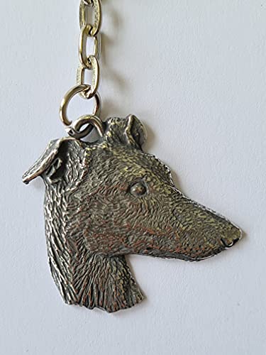 Pewter Greyhound Dog Keyring
