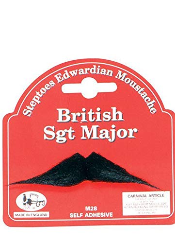 STEPTOES BRITISH SERGEANT SGT MAJOR SELF ADHESIVE MOUSTACHE TASH FANCY DRESS ACCESSORY