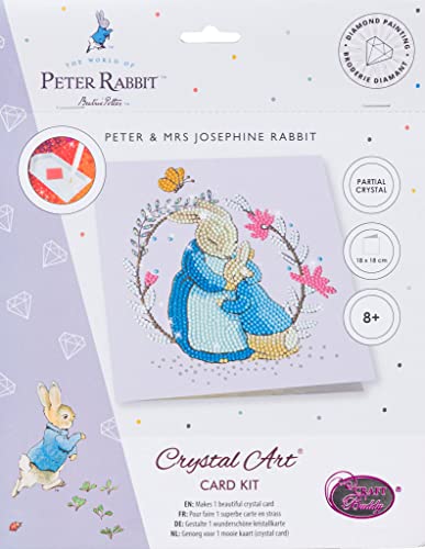 CRYSTAL ART Peter & Mrs Josephine Rabbit Card 18x18cm