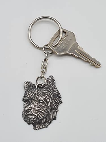 Pewter Yorkie Dog Keyring
