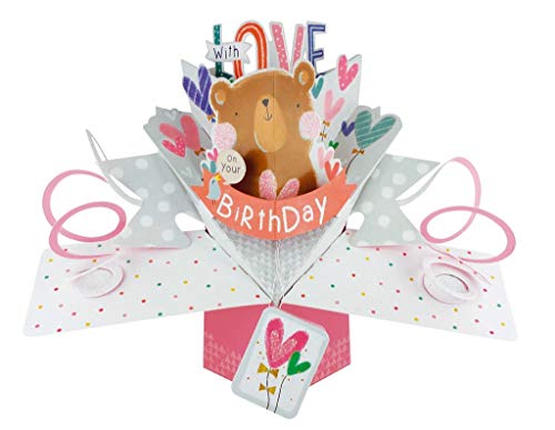 Birthday Cute Bear Pop-Up Greeting Card Original Second Nature 3D Pop Up Cards