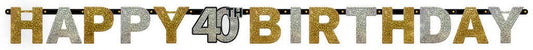 Adult Gold Celebration 40th Letter Banner