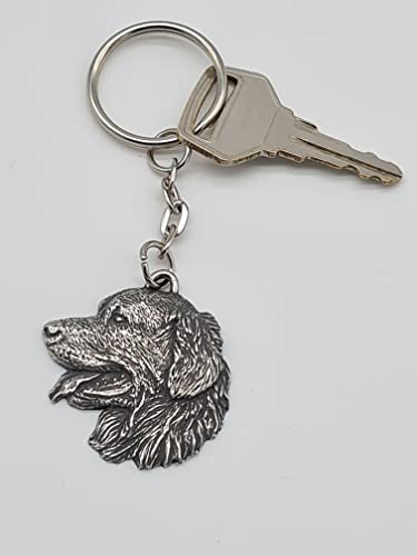 Pewter Golden Retriever Dog Keyring