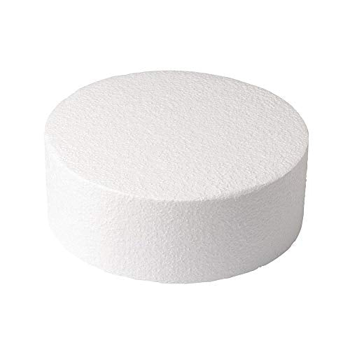 Culpitt Round Cake Dummy, Straight Edge Cake Form, Practice Cake Decorating or Use for Creating Long-Lasting Displays, Smooth Polystyrene