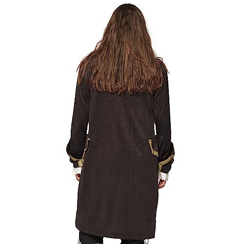 Boland Pirate Jacket Black-Gold Mens Fancy Dress Costume Pirate Captain