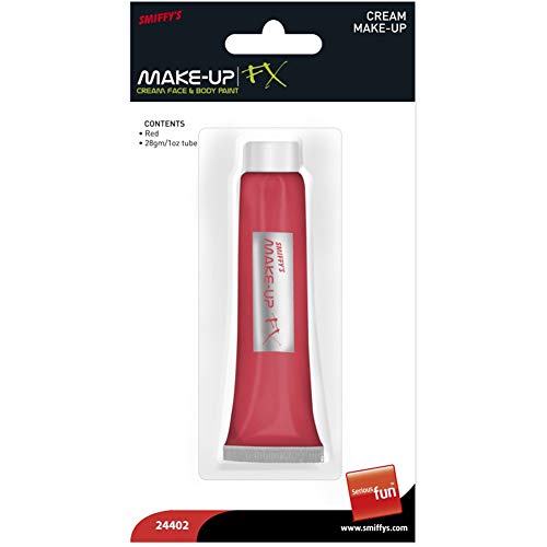 Smiffy's Cream Make-Up, Red, 28gm / 10Z Tube