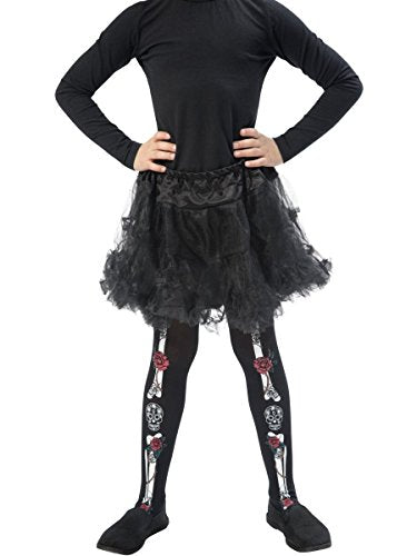 Smiffy's Day of the Dead Tights Child, Black, Small