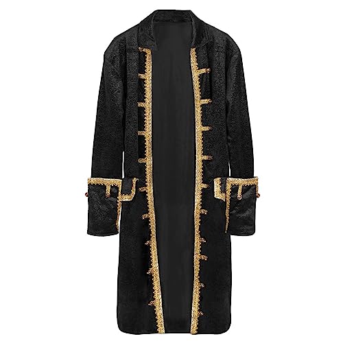 Boland Pirate Jacket Black-Gold Mens Fancy Dress Costume Pirate Captain