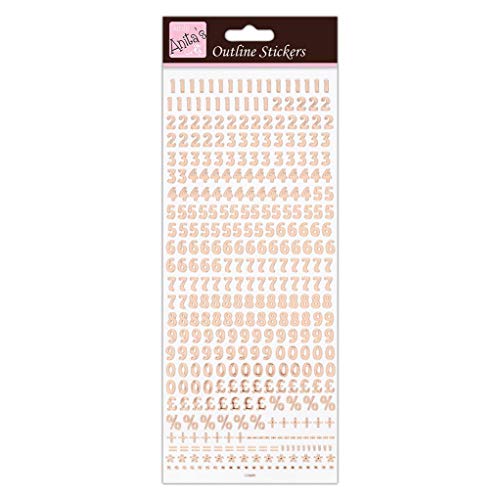 Anitas Scrapbooking Stickers, Rose Gold and White