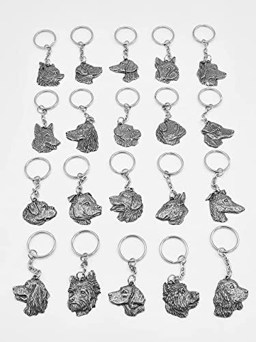 Pewter German Shepard Dog Keyring