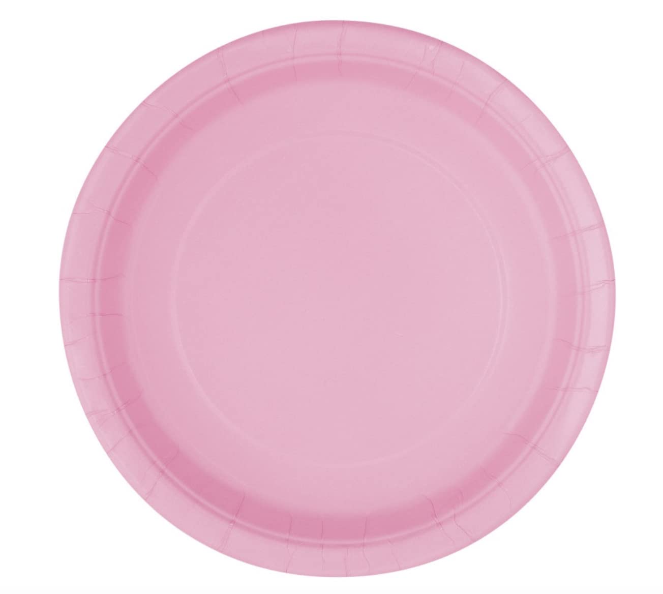 Unique tableware 7" Round Dessert Plates | Lovely Color Theme | 8ct, Solid, Baby Pink, Pack of 8