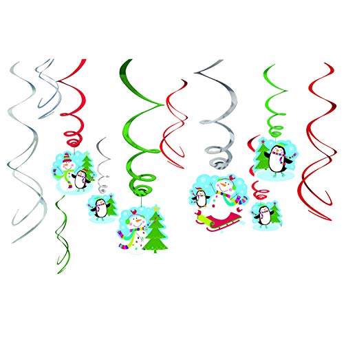 Amscan Happy Snowman Swirl Decorations (12 Piece)