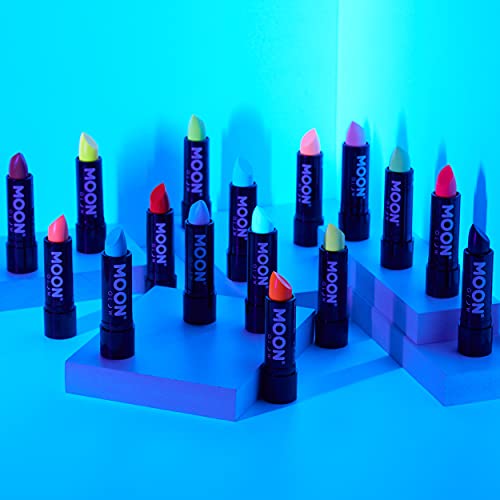 Neon UV Lipstick by Moon Glow - Bright Neon Coloured Lipstick - Glows under UV