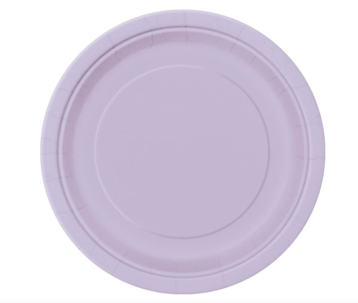 Unique 7" Round Dessert Plates | Pretty Lavender Color Theme | 8ct, Pack of 8
