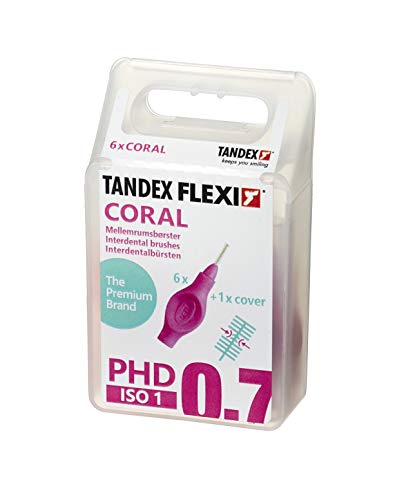 TANDEX FLEXI Coral top Quality interdental Brush. Value Pack containing 25 Brushes, Refill Box with 6 Brushes and 15 ml. Prevent Gel for Optimal Oral Hygiene.