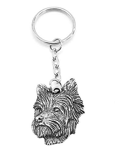 Pewter Yorkie Dog Keyring