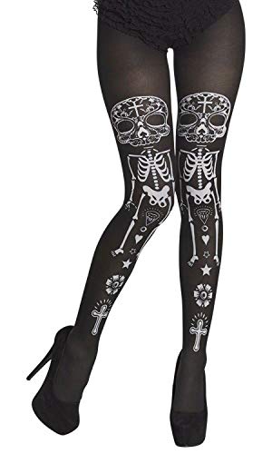 Boland - La Flaca printed nylon tights Day of the dead.