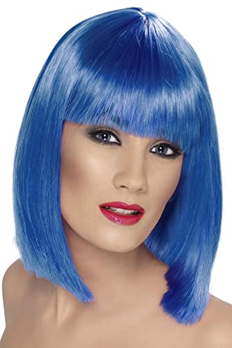 Smiffy's Glam Wig, Short, Blunt with Fringe, Ladies Glamour Wigs Fancy Dress, Adult Dress Up Wigs