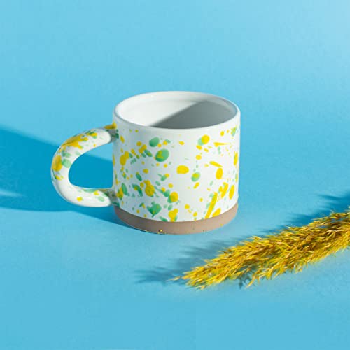 Sass & Belle Yellow and Green Splatterware Mug