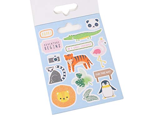 Dovecraft Book-Zoo-96 Stickers-Glitter Designs-for Crafts, Stationery, Journaling, Paper, Multicolour, One Size